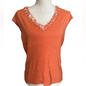 August Silk knits new with tags XL apricot color silk blend sleeveless knit top
